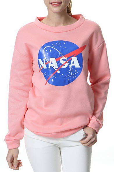 NASA Letter Graphic Printed Round Neck Long Sleeve Sweatshirt, Black;green;pink;dark gray;light gray;navy, LC481073
NASA Letter Graphic Printed Round Neck Long Sleeve Sweatshirt, Black;green;pink;dark gray;light gray;navy, LC481073