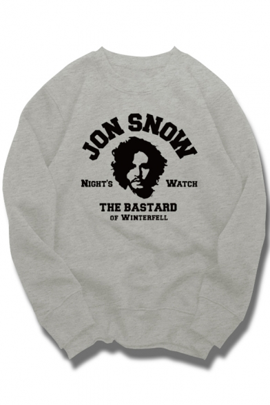 GAME OF THRONES Series Letter Printed Crew Neck Long Sleeve Gray Cotton Sweatshirt
GAME OF THRONES Series Letter Printed Crew Neck Long Sleeve Gray Cotton Sweatshirt