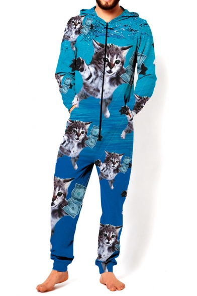 Hooded Long Sleeve 3D Cartoon Cat Printed Loose Casual Blue Jumpsuits, LC493417
Hooded Long Sleeve 3D Cartoon Cat Printed Loose Casual Blue Jumpsuits, LC493417