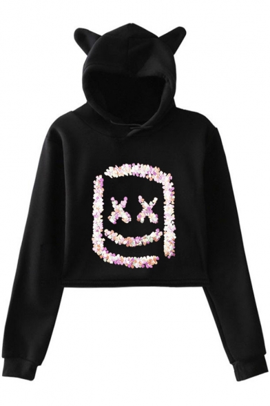 Marshmello Funny Sequined Square Smile Face Cute Cat Ear Loose Pullover Crop Hoodie, Black;pink;white;gray;navy, LM506800
Marshmello Funny Sequined Square Smile Face Cute Cat Ear Loose Pullover Crop Hoodie, Black;pink;white;gray;navy, LM506800
