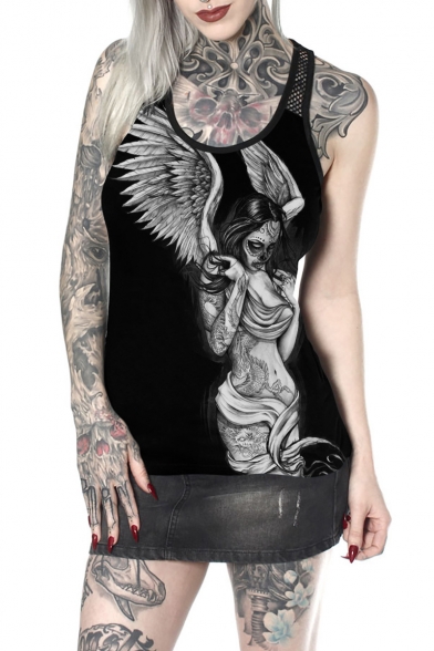 Popular Angel Pattern Scoop Neck Sleeveless Slim Fit Black Tank Top, Color 1;color 2;color 3, LC538149
Popular Angel Pattern Scoop Neck Sleeveless Slim Fit Black Tank Top, Color 1;color 2;color 3, LC538149