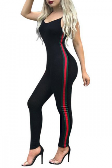 Hot Popular Classic Sexy Straps Sleeveless Contrast Trim Colorblock Striped Skinny Fitted Jumpsuits, LM547219
Hot Popular Classic Sexy Straps Sleeveless Contrast Trim Colorblock Striped Skinny Fitted Jumpsuits, LM547219