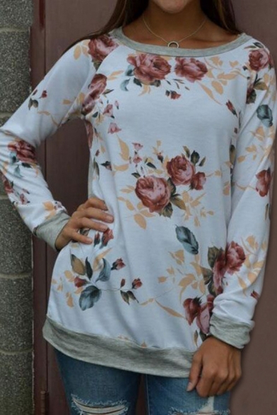Womens Chic Floral Printed Colorblock Long Sleeve Pullover Sweatshirt Top, Red;white;blue-gray, LM569882
Womens Chic Floral Printed Colorblock Long Sleeve Pullover Sweatshirt Top, Red;white;blue-gray, LM569882