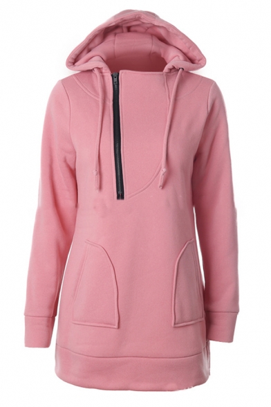 Unique Plain Chest Patched Zip Placket Side Pocket Long Sleeved Tunic Hoodie, Green;pink;yellow, LM575800
Unique Plain Chest Patched Zip Placket Side Pocket Long Sleeved Tunic Hoodie, Green;pink;yellow, LM575800