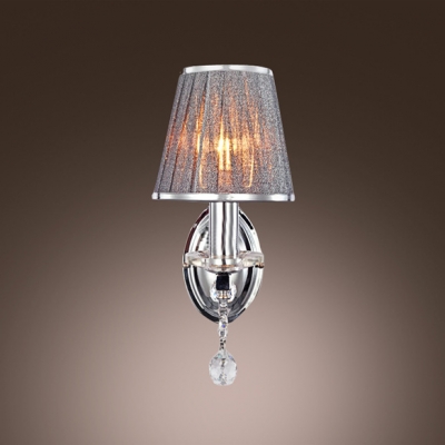 Decorative Gray Fabric Shade and Wrought Iron Frame Composed Delightful Crystal Accent Wall Sconce, HL315746
Decorative Gray Fabric Shade and Wrought Iron Frame Composed Delightful Crystal Accent Wall Sconce, HL315746