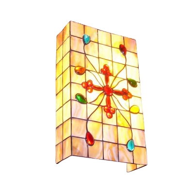 Rectangle Wall Lamp with Colorful Beads Tiffany Shelly Shade Wall Sconce in Beige, HL491075
Rectangle Wall Lamp with Colorful Beads Tiffany Shelly Shade Wall Sconce in Beige, HL491075