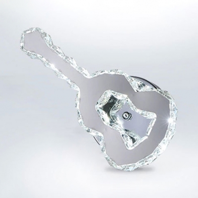 Guitar Shape Bedroom Wall Sconce Metal Modern Sconce Light with Clear Crystal in Chrome, HL513704
Guitar Shape Bedroom Wall Sconce Metal Modern Sconce Light with Clear Crystal in Chrome, HL513704