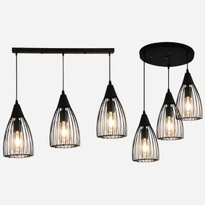 Cone Wire Frame Suspension Light Metal 3 Lights Retro Loft Hanging Light in Black Finish, HL534778
Cone Wire Frame Suspension Light Metal 3 Lights Retro Loft Hanging Light in Black Finish, HL534778