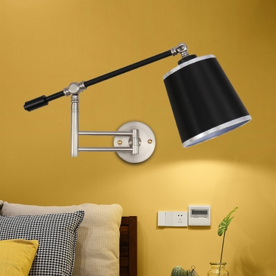 Barrel Bedroom Sconce Lighting Vintage Metallic 1 Light Black Wall Lamp Fixture with Gold/Silver Rotatable Arm, HL603106
Barrel Bedroom Sconce Lighting Vintage Metallic 1 Light Black Wall Lamp Fixture with Gold/Silver Rotatable Arm, HL603106