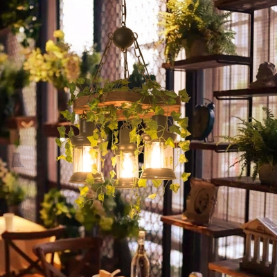 Kerosene Clear Glass Chandelier Lamp Warehouse 3-Head Pendant Light Fixture in Wood with Fake Flower/Leaf, HL619663
Kerosene Clear Glass Chandelier Lamp Warehouse 3-Head Pendant Light Fixture in Wood with Fake Flower/Leaf, HL619663