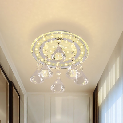 Modernist Round Mini Flush Mount Clear Crystal LED Ceiling Flushmount Lamp with Cone Drop, HL625188
Modernist Round Mini Flush Mount Clear Crystal LED Ceiling Flushmount Lamp with Cone Drop, HL625188