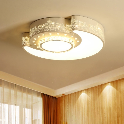 Crystal Sun and Moon Flush Mount Contemporary LED Ceiling Fixture in White with Castle Pattern, HL693602
Crystal Sun and Moon Flush Mount Contemporary LED Ceiling Fixture in White with Castle Pattern, HL693602