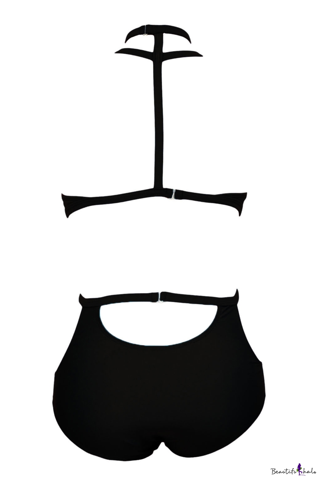 Black Halter Cutout Detail High Waist Bikini Set Beautifulhalo