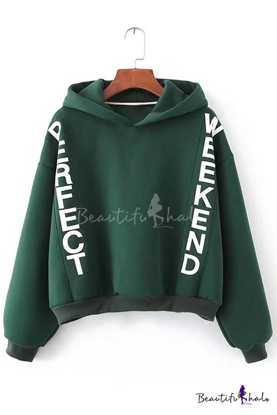 hot style letter print long sleeves fleece lined