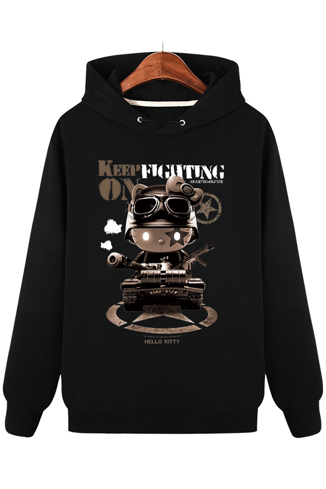 Unisex Drawstring Hooded Cartoon Printed Long Sleeve Hoodie Sweatshirt, Black
Unisex Drawstring Hooded Cartoon Printed Long Sleeve Hoodie Sweatshirt, Black