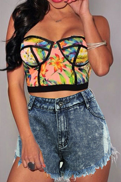 Summer's High Rise Fringe Trim New Fashion Denim Shorts Hot Pants, Blue
Summer's High Rise Fringe Trim New Fashion Denim Shorts Hot Pants, Blue
