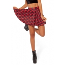 Fashionable Hottest Red Sweethearts Black Pleated Skirts