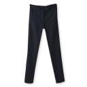 Fashionable Elastic Pencil Pant with Zipper Fly and One Button