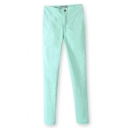 Candy Color Pencil Pants in Zipper and Button Fly