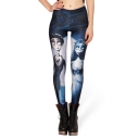 Two Main Characterrs of The Corpse Bride Elastic Leggings