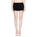 Black Stud Detail Mini Bodycon Skirt in Cotton