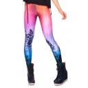 Multi-Color Forest and Sky Print Skinny Leggings