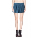 Plain Elastic Waist Loose Shorts with Pockets and Bow