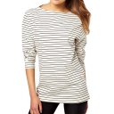Must-have Comfortable Stripe Print Long Sleeve Top