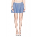 Gray Zip Side Mini Skirt in Cotton