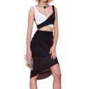 Sexy Surplice Front Pencil Skirt with Elastic Waist