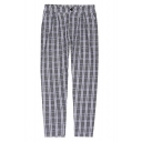 Plaid Print Zipper Fly Relaxed Straight Pants