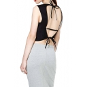 Sexy Tie Back adjustable Back Tank with Round Neck