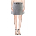 Fitted Plain Split Hem A-Line Midi Skirt