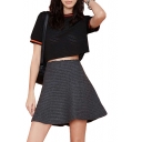 Plain Knit Full Skirt with Ruffle Hem