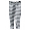 Mono Horizontal Stripes Print Straight Leg Pants with Belt