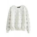 3D Embroidered Flower Lace Style Sweatshirt