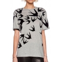 swallow print shirt