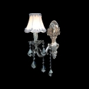 Compelling Polished Silver Finish and Grey Fabric Shade Made Stunning Wall Sconce Exquisite Embellishment to Your Decor