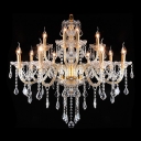 Luminous and Grand Hand-Formed Crystal Arms 12-Light Crystal Chandelier