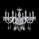 Eight-Light Traditional Style and Elegant Clear Crystal Chandelier for Dining Room