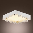 Brilliant Design Crystal Beads Embedded Romantic White Shade Flush Mount Lighting