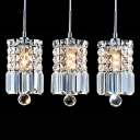 Smashing Clear Crystals and Delicate Chrome Finish Square Base Add Glamour to Timeless Multi-Light Pendant