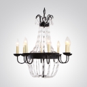 Gorgeous Clear Crystal Strands Black Finished Band Classic Chandelier