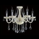Light Green Glass Frame Brilliant Clear Crystal Accents Chandelier