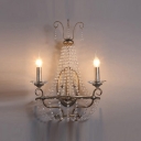 Magnificently Stunning Wall Sconce Features Clear Crystal Beads and Chrome Finish