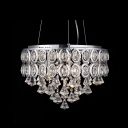 Glittering Clear Crystal Strands and Diamonds Stainless Steel Drum Shade Large Pendant