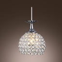 Magical Sparkle Clear Crystal Beaded Modern Chrome Finished Mini Pendant Lights