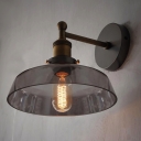 LED Wall Light with Clear Glass in Rustic Bronze Finish
