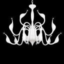 Elegant 15-light LED Modern Swan Chandelier in Nature White Color