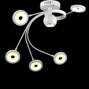 Whimsical Modern White-colored LED Flush Mount with 5+1 Lights